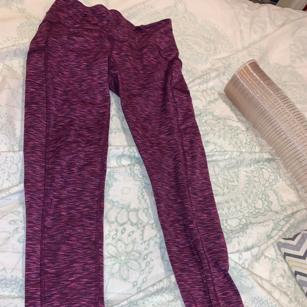 purple yoga pants